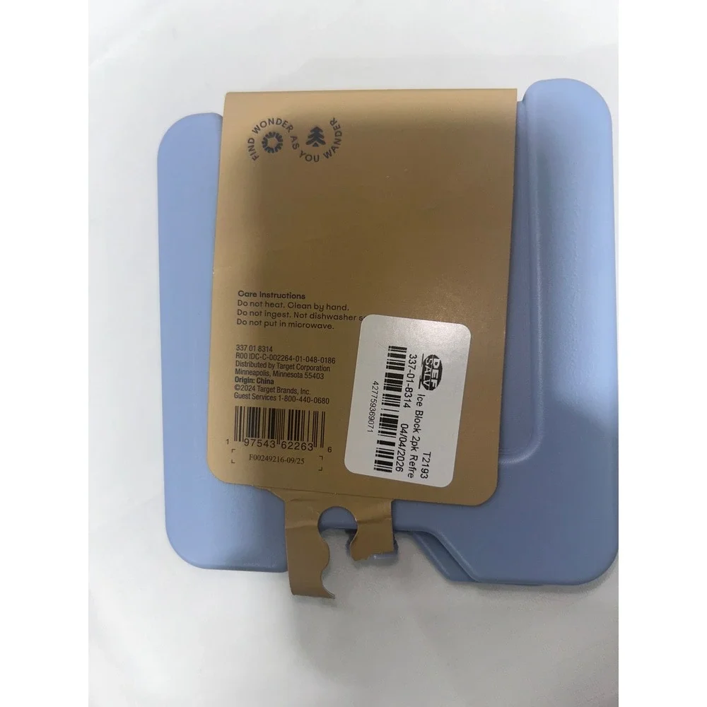 Embark Lunch Bag Ice Block Set 2 Count Blue Thin Reusable BPA-Free Cooling Packs